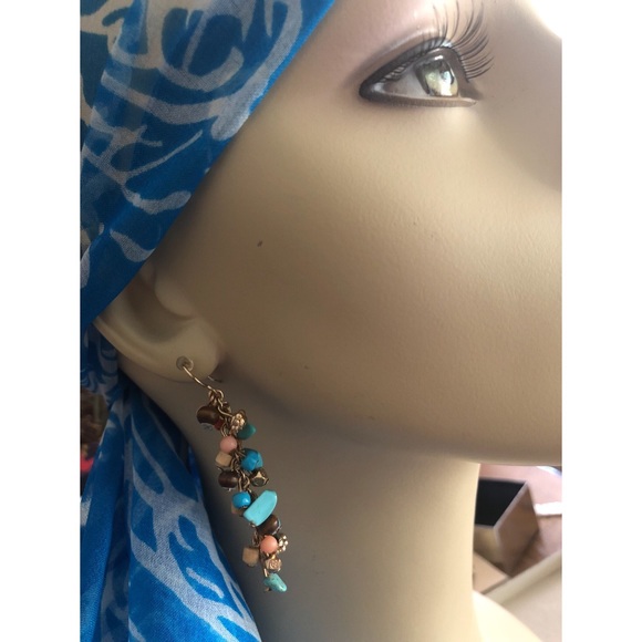 Saks Fifth Avenue Jewelry - DANGLE CASCADING TURQUOISE JEWELED STONE EARRINGS Saks Fifth Avenue Jewelry - DANGLE CASCADING TURQUOISE JEWELED STONE EARRINGS